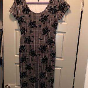 Cute tea length body hugging dress